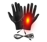 Heated Gloves, USB Thermal Mittens, Winter Touchscreen Gloves, Waterproof Windproof Design, Soft Velvet Lining, Outdoor Running Skiing Mountaineering Use, See Size Chart Black 1 Pair
