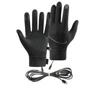 Heated Gloves, USB Thermal Mittens, Winter Touchscreen Gloves, Waterproof Windproof Design, Soft Velvet Lining, Outdoor Running Skiing Mountaineering Use, See Size Chart Black 1 Pair