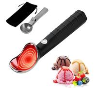 Heated Ice Cream Scoop,Electric IceCream Scoop Rechargeable,One-Touch Heat to 45°C in 15s Flat (Max 70°C),IP67 Waterproof Icecream Scooper for Hard Ice Cream,Gelato,Cookie Dough (Black)