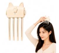 Heated Root Volumizer Clip, 2 Heat Settings, Cordless Styler (Beige) | Lift roots and shape bangs with two heat settings, a 30-second warm-up, and a compact rechargeable cat-ear design.