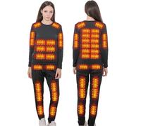 Heated Thermal Underwear Set for Men Women, Men's USB Charging Heated Trousers and, r Thermal Clothes 42 Heating Zones,Women,3XL