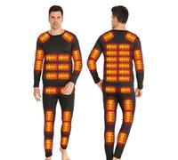 Heated Thermal Underwear Set for Men Women, Men's USB Charging Heated Trousers and, r Thermal Clothes 42 Heating Zones,Men,XXL