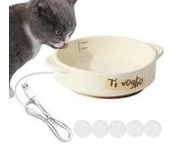 Heated Water Bowl for Dogs, Ceramic Pet Heating Dish, Constant Temperature Auto Waterer, Sturdy Material, Energy-Efficient Warm Feeder, Anti-Slip Base Design, Perfect for Cats, Rabbits, Chickens