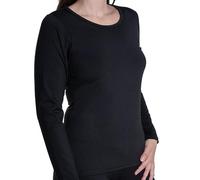 HEATGUARD Camiseta Térmica Mujer Cuello Redondo y Manga Larga | Ropa Interior Térmica Transpirable, Ultrasuave, Antibacteriana y con Ajuste Ergonómico | Negro | Talla L
