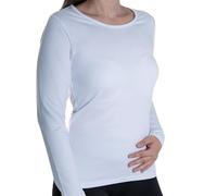 HEATGUARD Camiseta térmica Mujer Cuello Redondo y Manga Larga | Ropa Interior térmica Transpirable, ultrasuave, antibacteriana y con Ajuste ergonómico (FR/ES, Letras, L, Regular, Regular, Blanco)
