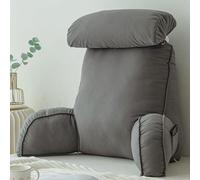 HEATHE Cojín de Lectura con Reposa Brazos,Almohada de Lectura Respaldo para Cama,con Almohada para el Cuello,Ideal como Respaldo para Leer o Jugar