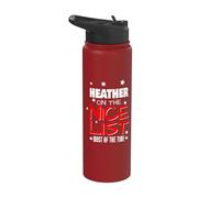 Heather On The Nice List Funny Christmas Heather Nombre Stainless Steel Insulated Water Bottle