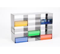 Heathrow Scientific HD2862HE - Soporte horizontal para congelador (con 15 estanterías para cajas de 53 mm de altura, acero)