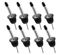 Heatigo vertedor de botella de acero inoxidable -vertedor cónico y porcionador con sello de goma para botellas - ideal para bar, pub, bistró y casa (vertedor de aceite) 8 pieces