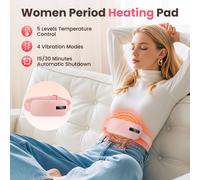 Heating Belt for Period Pain Relief, Vibrating Massage, Digital Display, Pink One Size, Smart Temperature Control