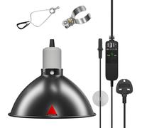 HeatingLux Lámpara de calor de tortuga con temporizador de termostato para reptiles, 8.5 pulgadas, 300 W, E27, regulable, UVA, UVB, lámpara de calor para reptiles, tortugas, serpientes, dragones