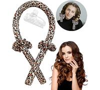 Heatless Curling Rod Headband,Rollo de pelo sin calor, Rollers para largo cabello, Big Curls DIY Hair Styling Tools For Long Hair Medium Hair (leopardo)