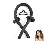 Heatless Curling Rod Headband, Satin No Heat Curling Rod Headband, For Long Or Short Hair, Heatless Curls, Heatless Curling Rod Headband Set, With Hair Rings And Scrunchie (Black)