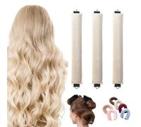 Heatless Hair Curler, Heatless Curling Rod with Hook,Flexible Satin Heatless Hair Rollers, Overnight Heatless Curls Blowout Rods Headband for All Hair Types (3PC-02#)