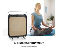 Klarstein HeatPal Marble - Radiador infrarrojo portátil, Estufa eléctrica, Diseño vertical, 1300 W, Ideal uso 30 m², Función conservar calor, Placa de mármol, Aluminio cepillado, Blackline, Plateado