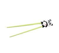 Heatproof Child Chopsticks - Cartoon Panda Chopsticks, Youth Practice Utensils, Bamboo Silicone Chopstick with Helper Rings, Children Dining Tools with Fun Design, Easy Learning Use for Home School