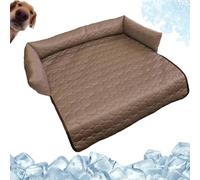 Heatrelief Cooling Dog Bed, Waterproof Couch Self Cooling Cover Mat for Dogs,Washable Coolings Pad with Supportive Pillows,Anti-Slip Machine Washable Pet Bed for Car Couch (Brown,35.4*35.4in/90*90cm)