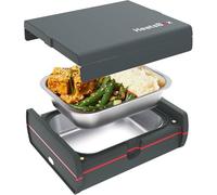 HeatsBox Pro - Fiambrera eléctrica con funcionamiento por app, Fiambrera a prueba de fugas con bandeja interior de acero inoxidable y cuatro elementos calefactores, 100 Watt