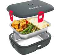 HeatsBox Style+ - Fiambrera eléctrica de enchufe (925 ml), tapa de transporte, 100 W, color gris