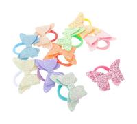 HEATSHAKING 10 Gomas de Pelo para Niña con Diseño de Ala de Insecto, Material Flexible de Nylon No Tejido Lentejuelas, Uso Versátil y Estilo Dulce y Brillante para Bebés