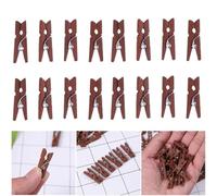 HEATSHAKING 100 Clips Mini de Madera Marrón de 2.5cm para Fotos y Ropa, Construcción Resistente y Diseño Práctico para Decoración y Manualidades