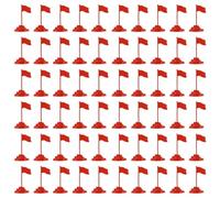 HEATSHAKING 100 Unidades Figura de Bandera Militar para Maquetas de Terreno con Base Estable y Rojo de Plástico, Adecuado para Eventos de Educación en Defensa y Recreaciones de Batallas
