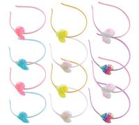 HEATSHAKING 12 Diademas Diseño Elegante Material de Poliéster y Hierro Corazones Brillantes de Lentejuelas que No Daña el Cabello para Niñas para Cumpleaños y Fiestas