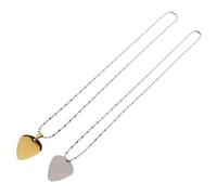 HEATSHAKING 2 piezas Collar Púa Guitarra Acero Inoxidable Colgantes Grabables Cadenas para Mujer Hombre Regalo Accesorio Musical