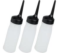 HEATSHAKING 3Pcs Botellas Cuentagotas Botella para TeñIr el Cabello Recargable Exprimibles de Pp Boquilla Fina y graduada para Tinte Acondicionador y Champú en SalóN