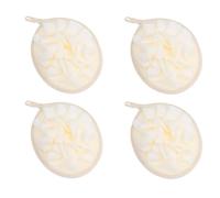 HEATSHAKING 4 Esponjas de Baño Portátiles de Pe Color Beige Gran Producción de Espuma para Limpieza Corporal y Uso en Ducha
