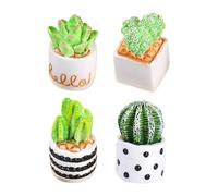 HEATSHAKING 4 Piezas Mini Cactus Artificial con Macetas Bonsái Falso Decorativo para Hogar Oficina Plantas Suculentas Mini Tiesto para Mesa Interior