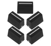 HEATSHAKING 5 Tapas de Fader de Goma Negras para Mesa de Mezcla, Repuesto Duradero y Conveniente, Compatibles Controles Deslizantes de 4mm