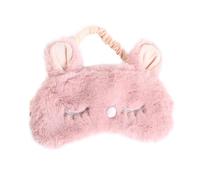 HEATSHAKING Antifaz para Dormir de Felpa y Seda Color Rosa, Fácil de Limpiar y Bloquea la Luz, Diseño Adorable en Forma de Conejo para Reuniones y Juegos a Ciegas