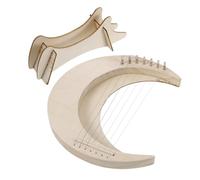 HEATSHAKING Arpa de Artesanía en Madera de 7 Cuerdas, Diseño Portátil y Forma de Luna, Sonidos Melodiosos y Brillantes, Fácil de Sostener para Principiantes y Amantes Música