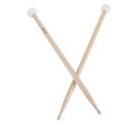 HEATSHAKING Baquetas para Timbal de Doble Cabeza con Mango Curvado de Madera y Cabeza de Fieltro Beige, Ideales para Práctica y Grabación con Flexibilidad y Resistencia