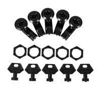 HEATSHAKING Cerraduras de Pestillo para Gabinetes Eléctricos Negras, 5 Unidades, Adecuadas para Armarios y Tableros de Distribución, Prevención de Riesgos en Ámbitos Industriales y