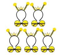 HEATSHAKING Conjunto de Diadema de Abeja y Disfraces de Abeja Fácil de Usar Gafas de Tejido Ligero Halloween en Fiestas Temáticas