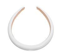 HEATSHAKING Diadema de Ala Ancha para Mujer en Color Blanco, Banda para Pelo de Cuero Sintético Antideslizante, Diadema Sólida Lisa, Accesorio Ligero y Resistente para Cuidado del Cabello