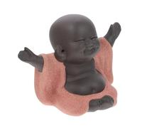 HEATSHAKING Estatua de Buda Maitreya de Cerámica Escultura de Decoración para Ceremonia Hogar Figurita Duradera Base