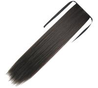 HEATSHAKING Extensión de Coleta Larga Recta Sintética para Mujer Peluca Postiza Fácil de Usar Cómoda y Realista para Uso Diario Fiestas y Cosplay Color Negro Natural