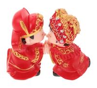 HEATSHAKING Figuras Decorativas para Mesa de Vinilo, de Novios de Dibujos Animados, Adorno Romántico para Pastel de Bodas, Decoración de Escritorio y Obsequio Personalizado, 1 Par