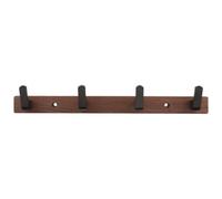 HEATSHAKING Ganchos para ropa de pared de madera maciza, perchero de 4 ganchos nobles y elegantes, sin taladro, multiusos para dormitorio y puerta