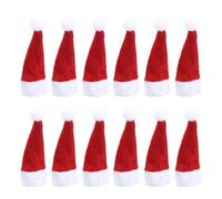 HEATSHAKING Gorros Navideños Rojos Decoración Festiva Reutilizable de Tela No Tejida Mini 24 en Navidad para Piruletas y Muñecas Adecuado para Fiestas y Tiendas