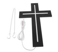HEATSHAKING Letrero de Neón Cruz Jesús para Decoración de Habitación y Fiesta, Luz LED Fiable y Brillante, Estructura Ligera de Plástico y Colgante de Pared