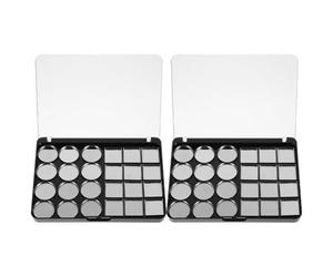 HEATSHAKING Paleta de Sombras de Ojos Magnética de 2 Piezas en Color Plata, Ligera Material As Hierro, Adecuado para Maquillaje DIY y Almacenamiento Práctico