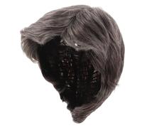 HEATSHAKING Peluca Corta Gris Claro para Hombres Fibra Resistente al Calor, Diseño Natural y Uso Versátil para Cosplay y Halloween