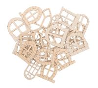 HEATSHAKING Puertas y ventanas miniatura en madera sin terminar, paquete de 50 piezas para bricolaje, decoración de viviendas y proyectos de manualidades