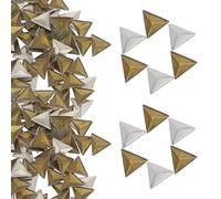 HEATSHAKING Tachuelas Metálicas Adhesivo Termofusible 100 Piezas para Marroquinería, Tachuelas Decorativas Triángulo Piramidal 10x10 Mm, Plata, Cobre para Bolsos para Botas y Cuero, DIY