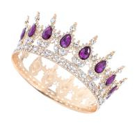 HEATSHAKING Tiara Barroca de Boda Dorada, Ligera y Resistente, Accesorio Elegante para Novias en Cumpleaños y Fiestas Obsequios