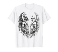 Heaven and Hell Demon Angel Skull Gothic Tattoo Camiseta